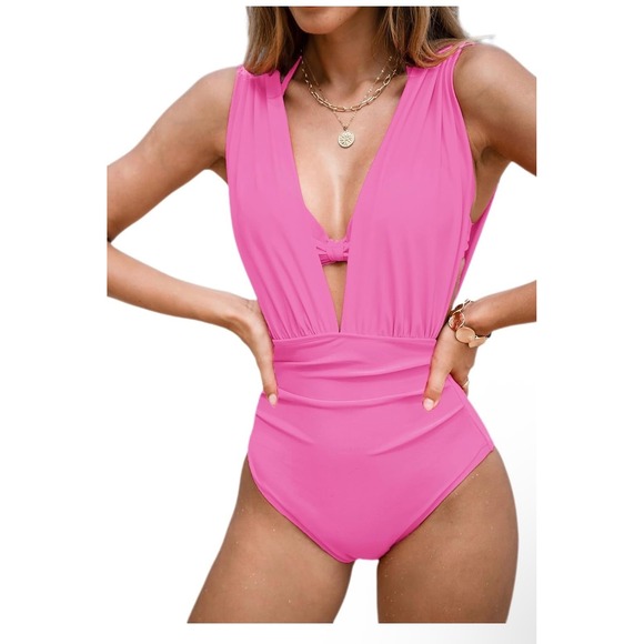 Cupshe Other - CUPSHE Hot Pink Convertible Multi-Way Underwire two Piece Swimsuit XL